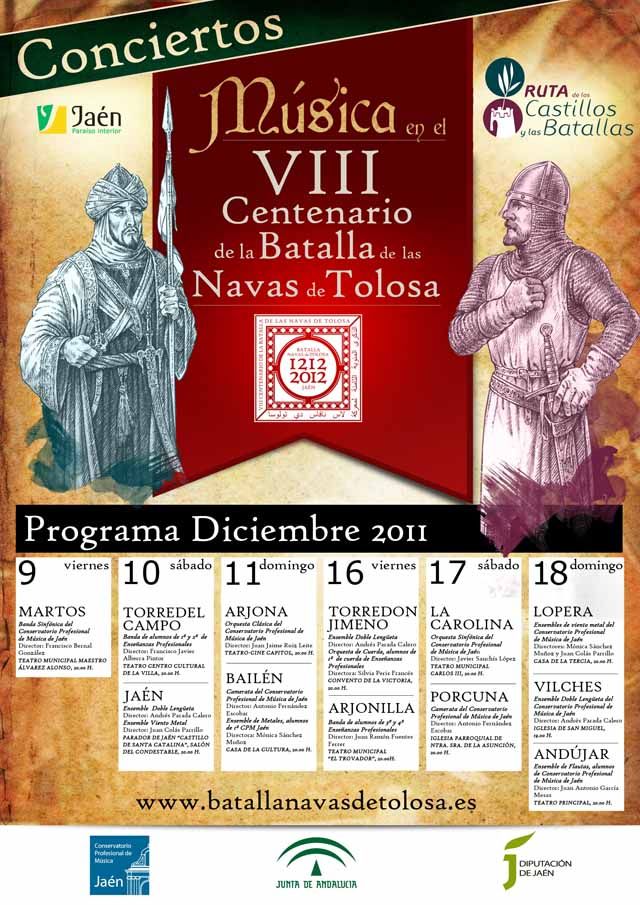 Doce municipios acogerán del 9 al 18 de diciembre conciertos dedicados a la Batalla de las Navas de Tolosa