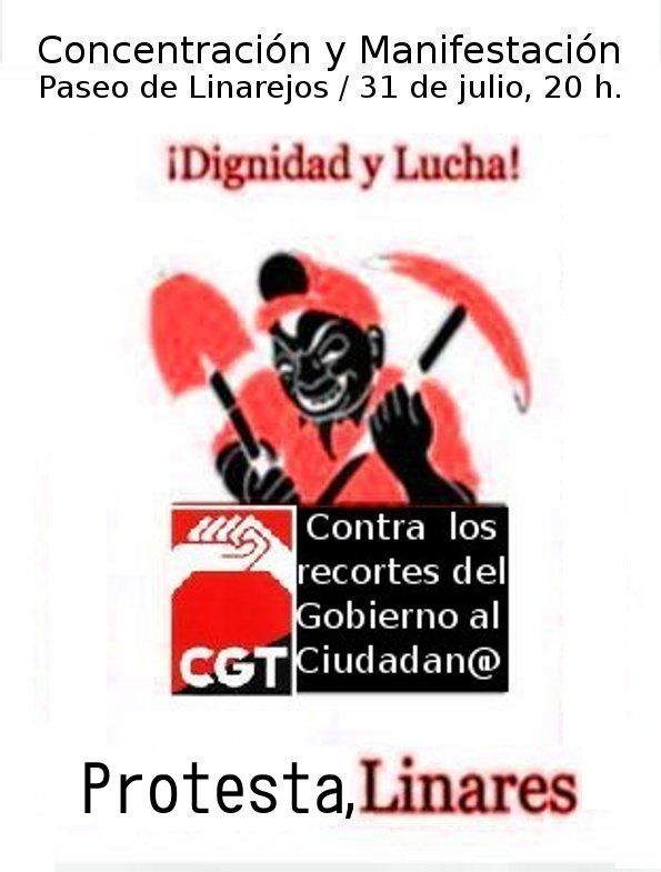 CGT convoca un acto de protesta para hoy en Linares