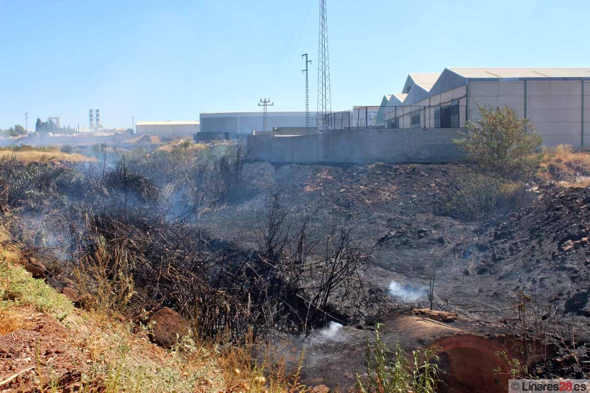 Un incendio amenaza a empresas del Polígono de Los Jarales