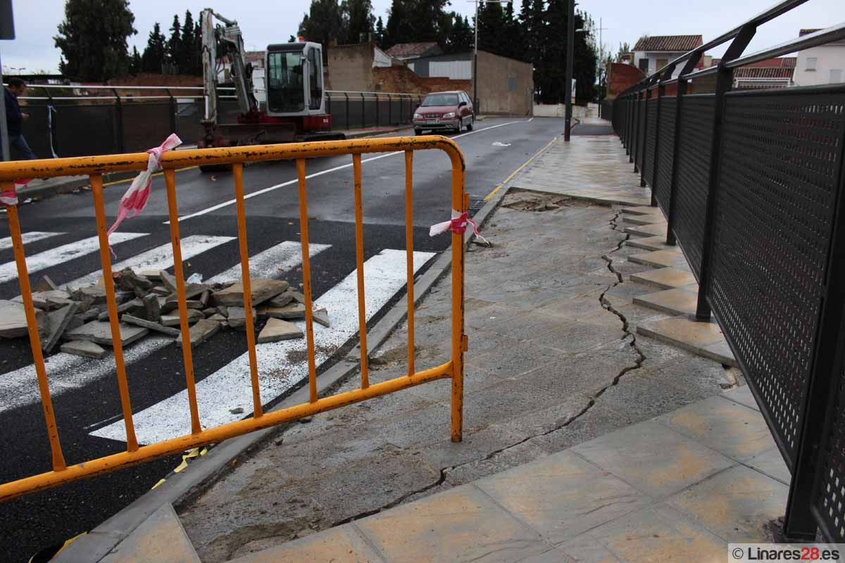 Hundimiento en el nuevo puente de La Zarzuela