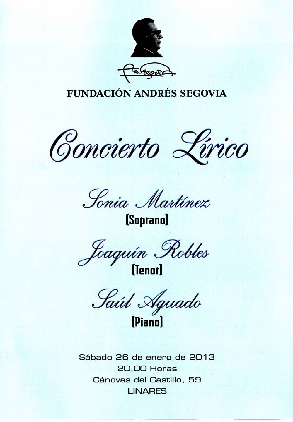 Concierto Lírico en la Fundación Andrés Segovia