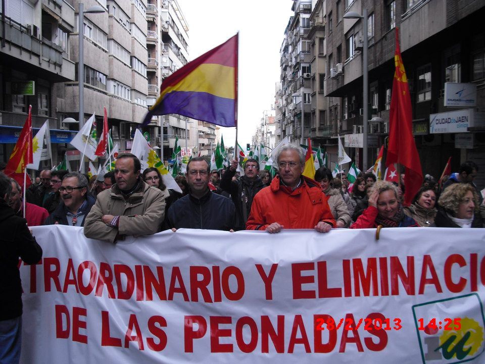 Izquierda Unida en la manifestación del 28F en Jaén