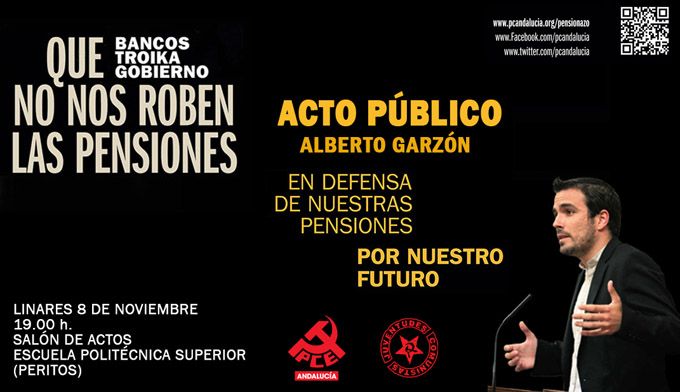 Acto público de Alberto Garzón en Linares