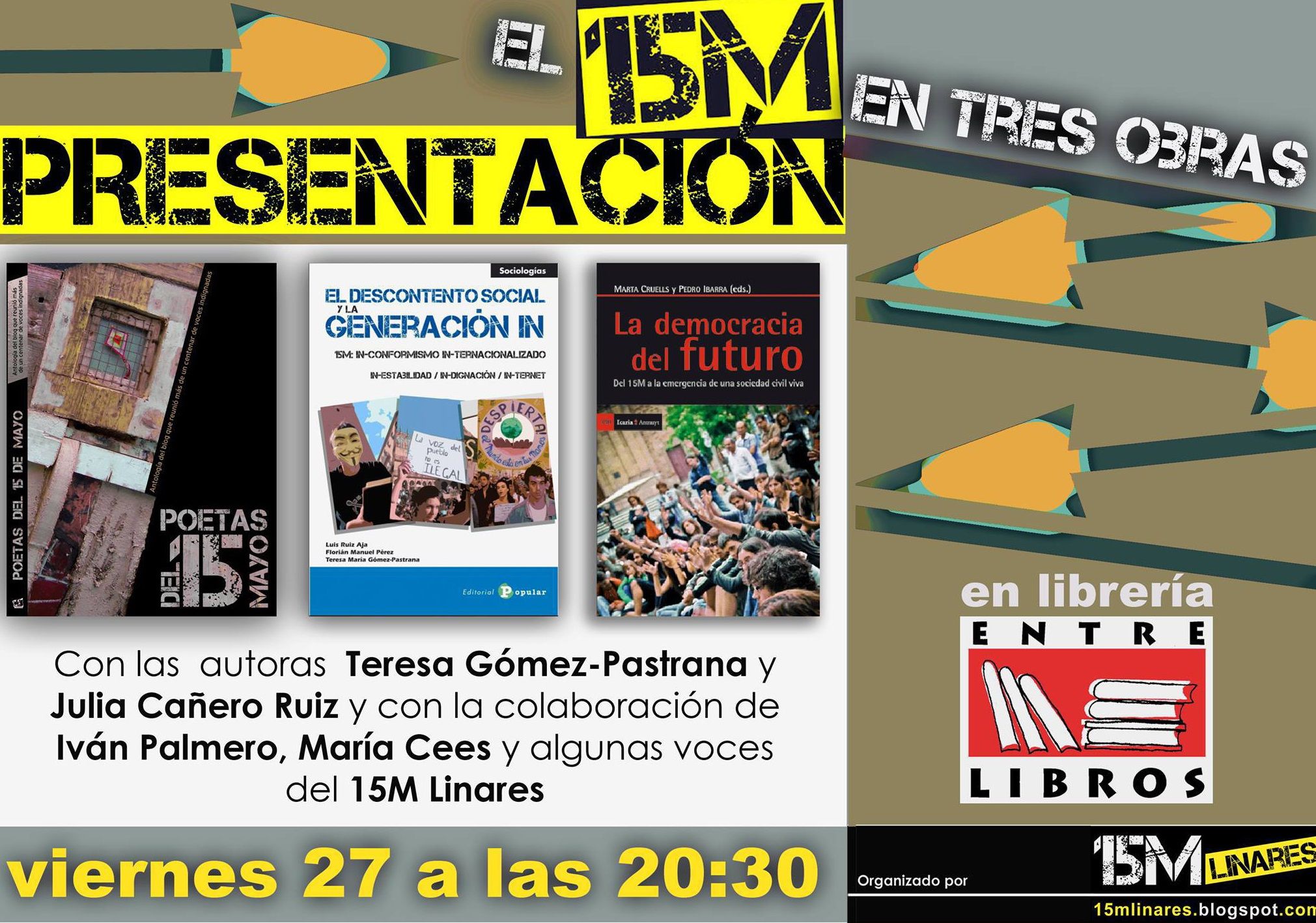 27N: Presentación libros 15M y fiesta antirrepresiva/antidesahucios