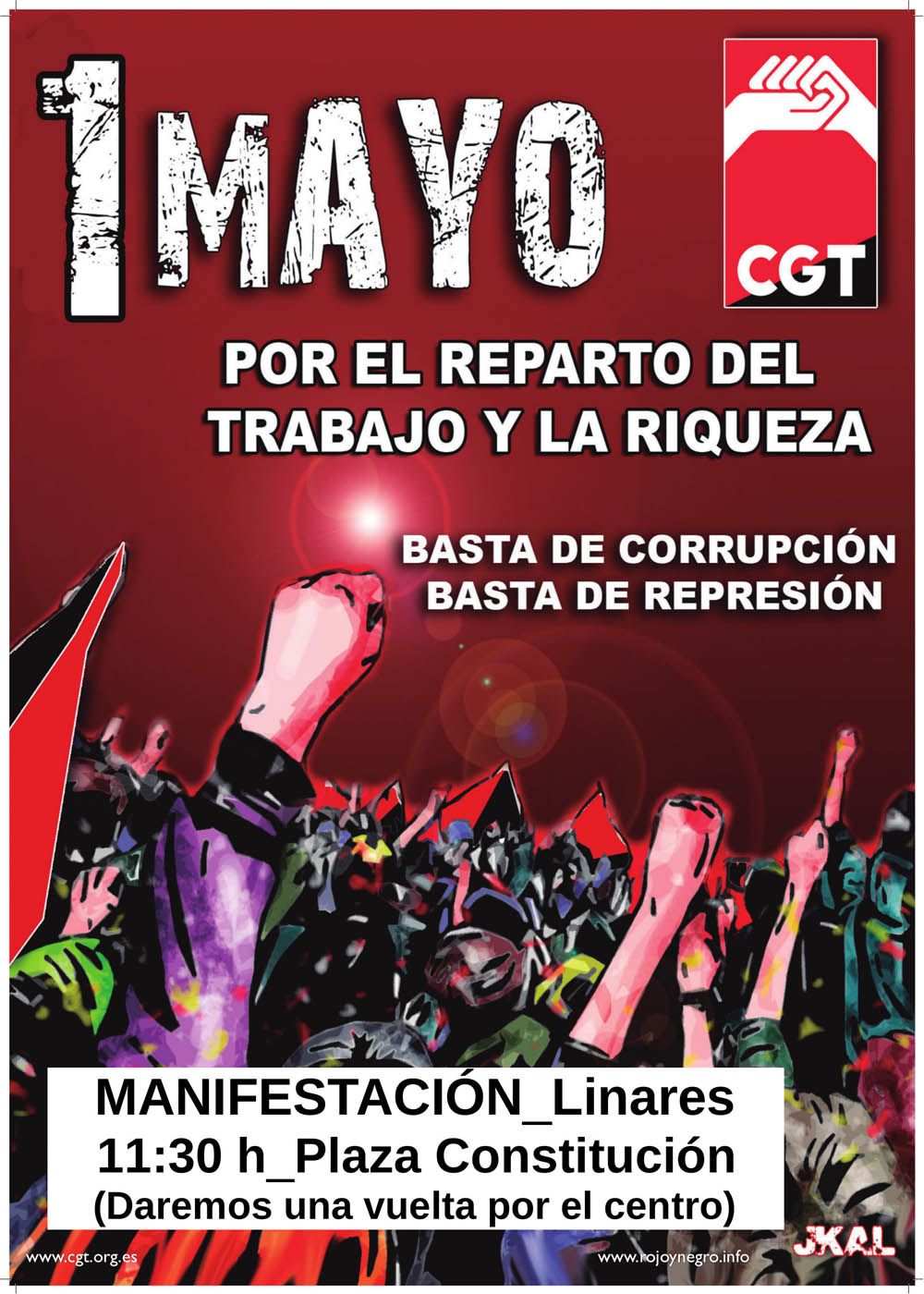 MANIFIESTO 1º DE MAYO DE CGT LINARES