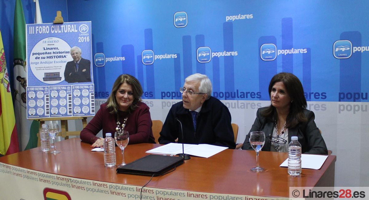 El Partido Popular de Linares inaugura su III Foro Cultural 2016 con una entretenida conferencia de Jorge Andújar Escobar sobre la Historia de Linares