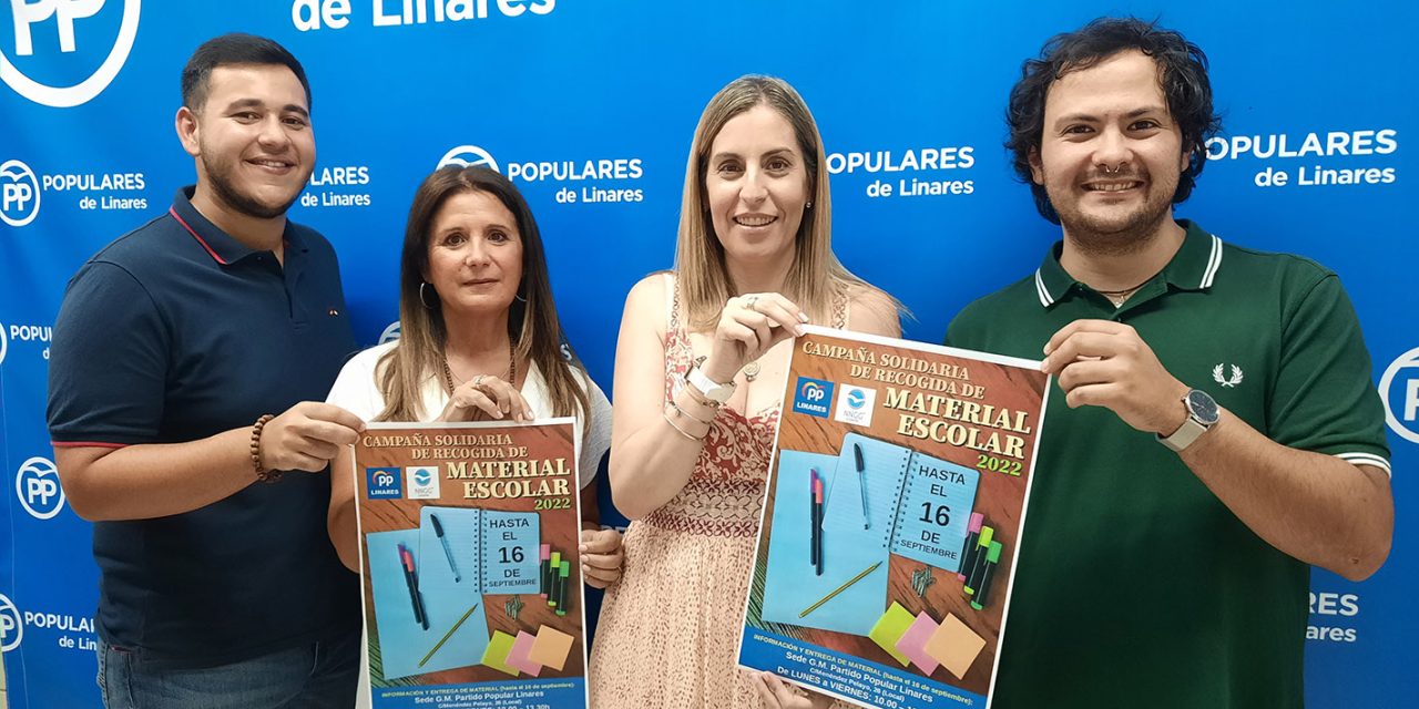 El PP y NNGG de Linares inician su tradicional campaña solidaria para recoger material escolar